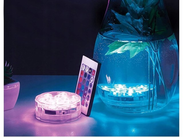 Verk group Υποβρύχια Φώτα Πισίνας 10 LED με Τηλεχειριστήριο RGB IP6...