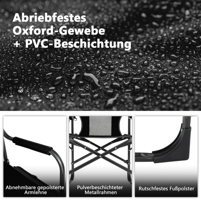 Costway Πτυσσόμενη Καρέκλα Camping με Πλαϊνό Τραπέζι, Ψυγείο & Τσάν...