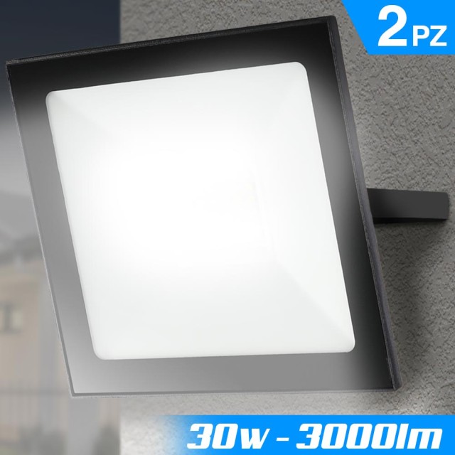 BAKAJI Σετ 2 Fari Led 30W Υψηλής Φωτεινότητας 3000lm Λευκός Προβολέ...