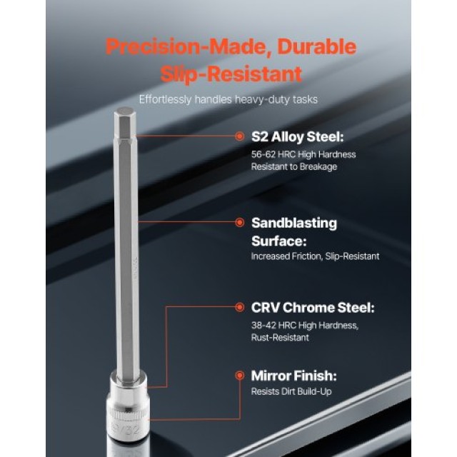 VEVOR Σετ Καρυδάκια Άλεν 18 Τεμαχίων 3/8 S2 Cr-V PTTT38HEXSD0DLCSKV0