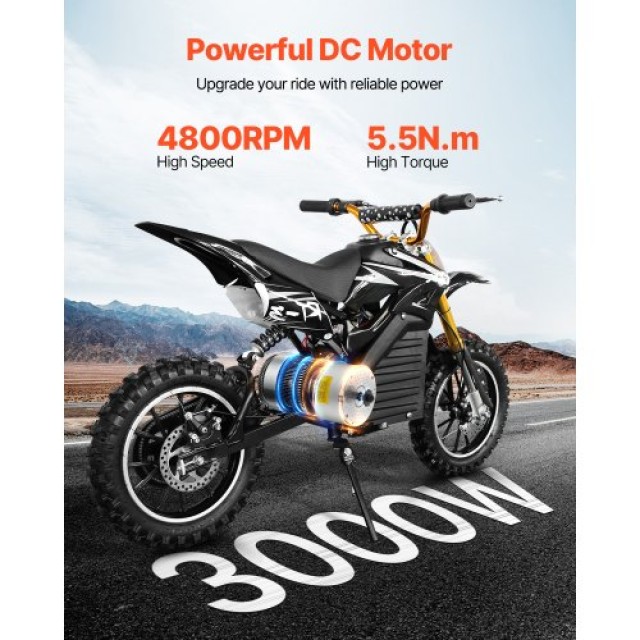 VEVOR 3000W Ηλεκτρικός Κινητήρας Χωρίς Ψήκτρες 60V 4800rpm για Ηλεκ...