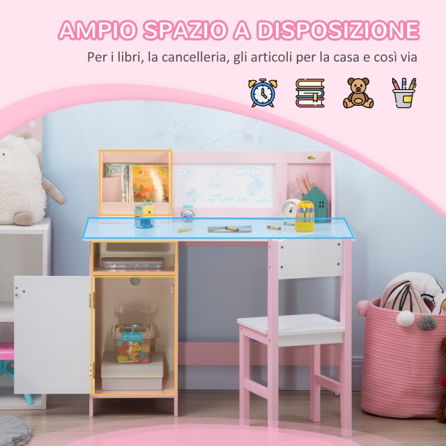 HOMCOM  Σετ Τραπέζι και Καρέκλες για Παιδιά 5+ Ετών από Ξύλο με Σχο...
