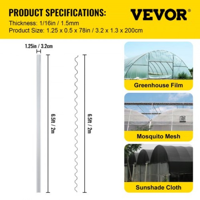 Δέμα VEVOR: Ελατήριο & Κανάλι για Θερμοκήπιο, 2m  YMCKCTZLHJ230WLXAV0