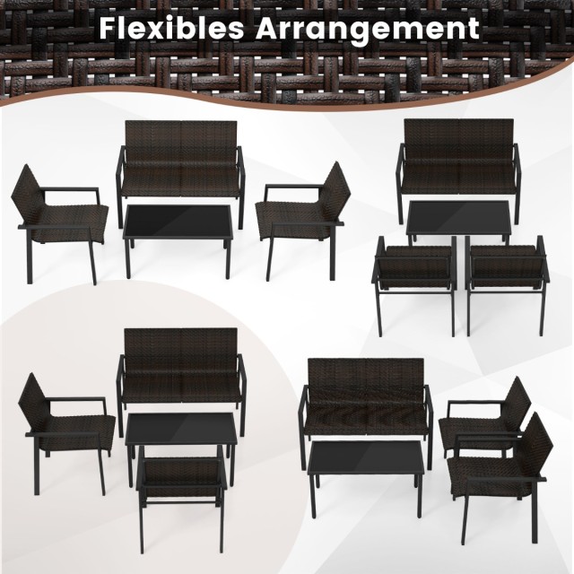 Costway Σετ Έπιπλα Βεράντας από Ρατάν Υψηλής Ποιότητας με Εργονομικ... Costway Σετ Έπιπλα Βεράντας από Ρατάν Υψηλής Ποιότητας με Εργονομικ...