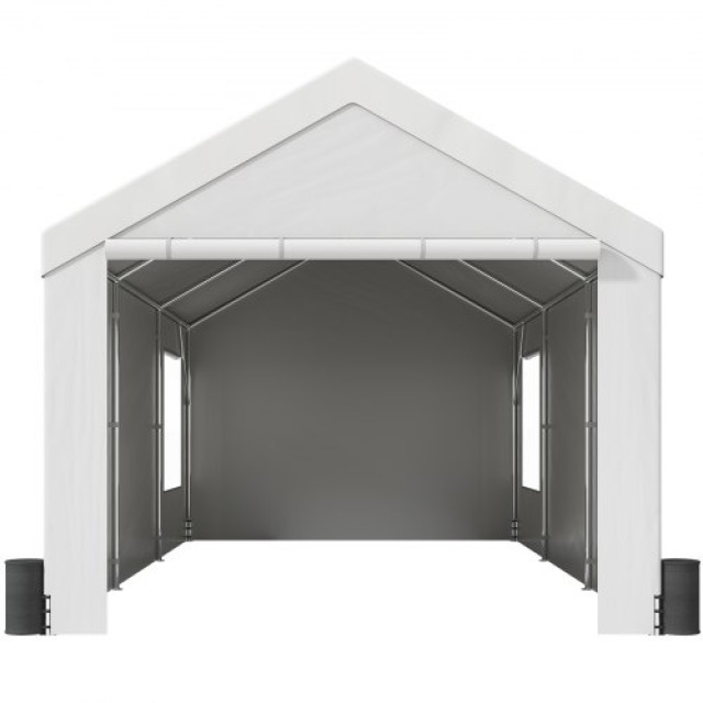 VEVOR Στέγαστρο Αυτοκινήτου 10x20ft με Αφαιρούμενα Πλευρικά Τοιχώματα, Λευκό  FBSJS810X20FTGSF4V0