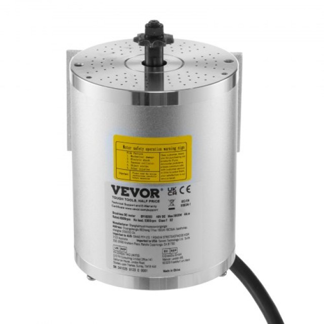 VEVOR Ηλεκτρικός Κινητήρας 1800W Brushless DC 48V 4500rpm για Ηλεκτρικό Ποδήλατο και Μοτοσικλέτα Off-Road ZLWSDJTJ1800MU0S6V9