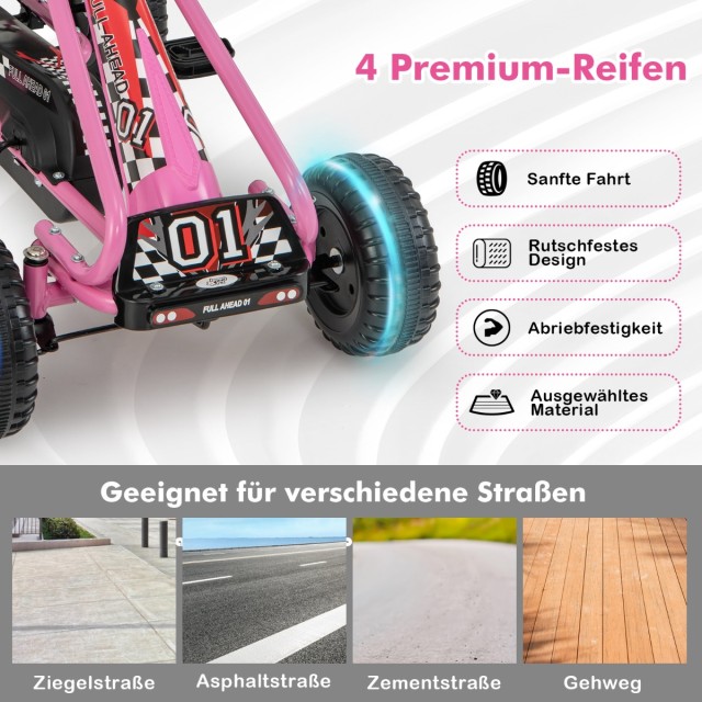 Costway Παιδικό Ποδήλατο Go Kart με Ρυθμιζόμενο Κάθισμα & Χειρόφρεν...