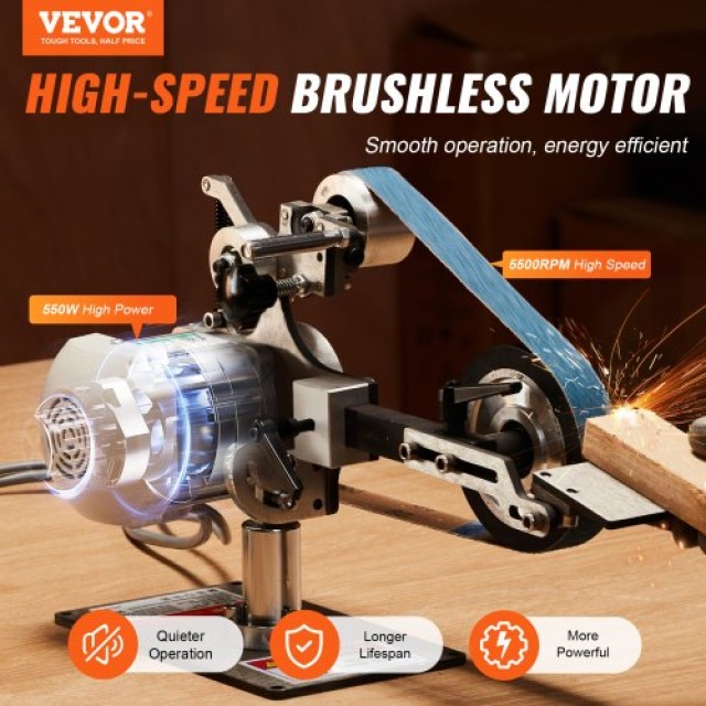 VEVOR Ταινιοτριβείο 30 x 1-Inch Μεταβλητής Ταχύτητας με VFD 2 Μορφέ...
