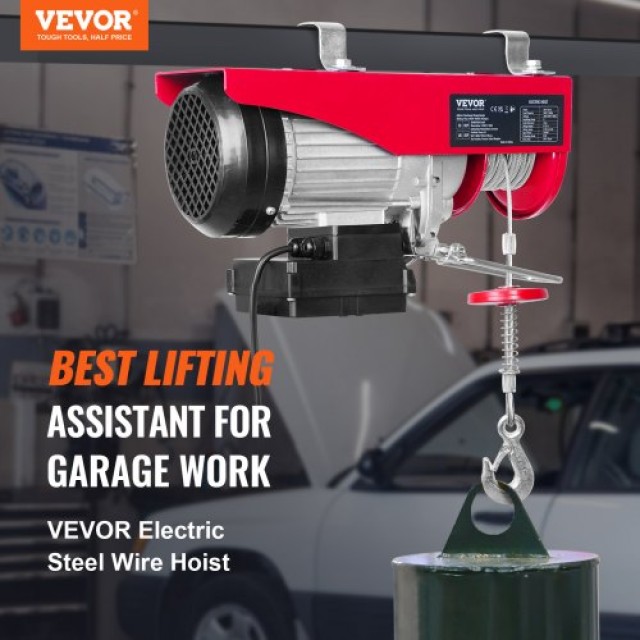 Ηλεκτρικός Γερανός VEVOR, 800kg, 1450W, 220V, Ασύρματο Τηλεχειριστήριο, 12m Ύψος Ανύψωσης, Χαλκός Κινητήρας  DD1760LBS21FTGUZHV2