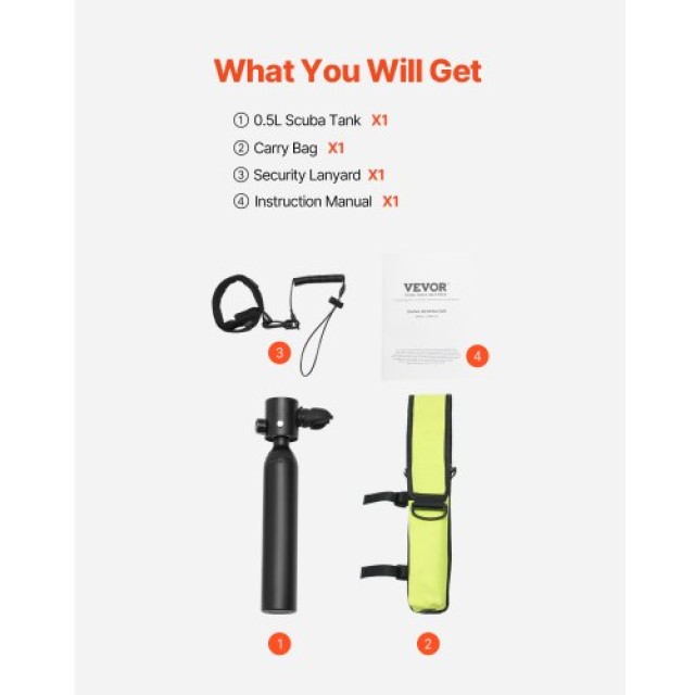 VEVOR Σετ Κατάδυσης 0.5L για Εξερεύνηση στα 98.43 ft QSYQP05L1GYQUM...