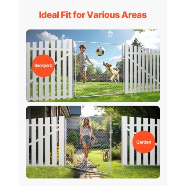 VEVOR Πύλη Φράχτη Αλυσίδας 3x4 ft Χωρίς Κολώνες SWHYM7072INCM7PVRV0