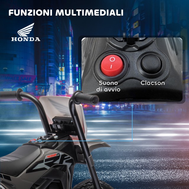 HOMCOM Ηλεκτρική Μηχανή Moto Cross για Παιδιά με Άδεια Honda CRF450...
