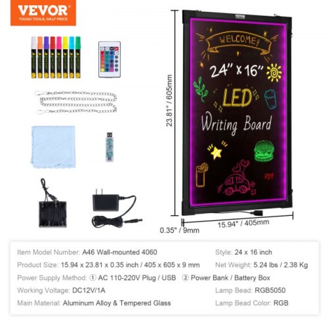 Πίνακας Μηνυμάτων LED VEVOR 405x605mm  LEDSXLYB16X2G2DYIV2