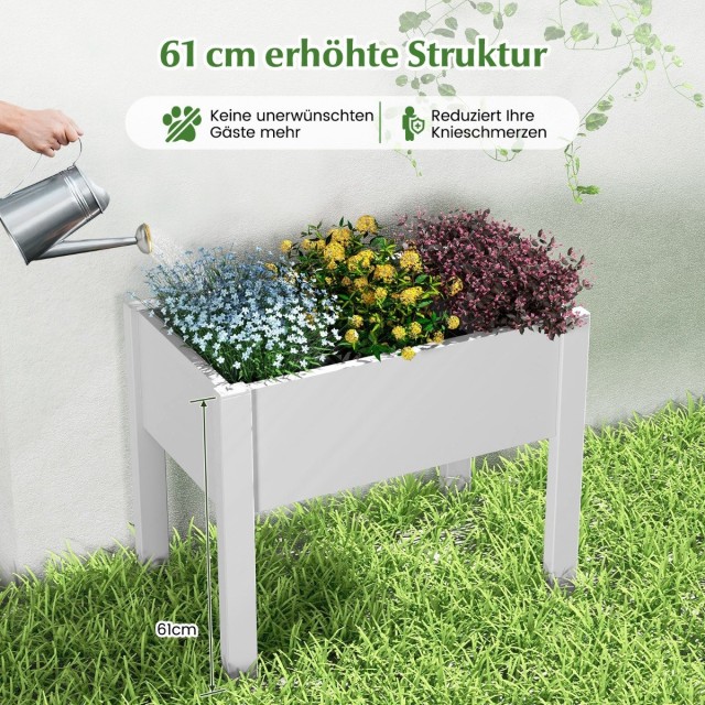 Costway  Αυτοποτιζόμενο Υπερυψωμένο Κήπος 53L με Ένδειξη Στάθμης Νερού και Αντιολισθητική Βάση GT4184WH
