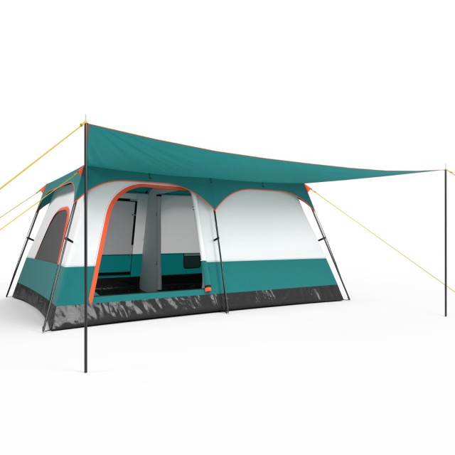 Costway Ευρύχωρη Οικογενειακή Σκηνή Camping με 2 Δωμάτια και Βεράντ...