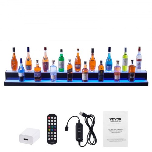 Ράφι Μπαρ VEVOR με LED Φωτισμό & Έλεγχο μέσω Εφαρμογής 72 2 Επιπέδω...