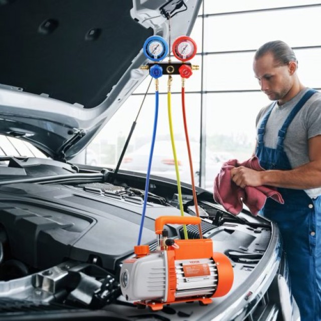 VEVOR Αντλία Κενού 1/4 HP 4 CFM & Σετ Μετρητών για Κλιματιστικά  KD4CFM180WA2LGZ5FV2