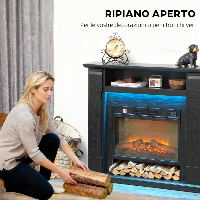 HOMCOM Ηλεκτρικό Τζάκι Camino 1800W Ρυθμιζόμενο με 3D Φλόγα, Ράφι, ... HOMCOM Ηλεκτρικό Τζάκι Camino 1800W Ρυθμιζόμενο με 3D Φλόγα, Ράφι, ...