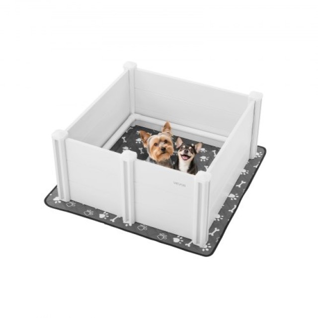VEVOR Κουτί Γέννας Σκύλου 98x98x46cm με Ρυθμιζόμενο Ύψος Πόρτας για...