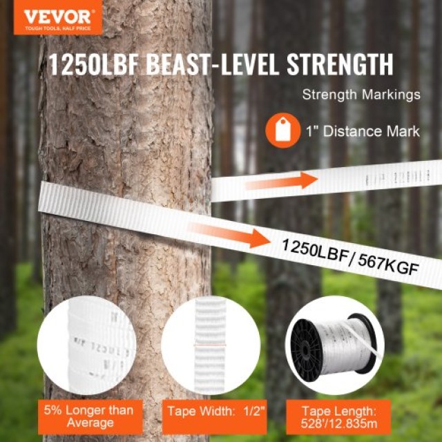 Ταινία Έλξης VEVOR 1/2 x 528, Αντοχή 1250 lbf, Λευκή  DLLDB161M127M...