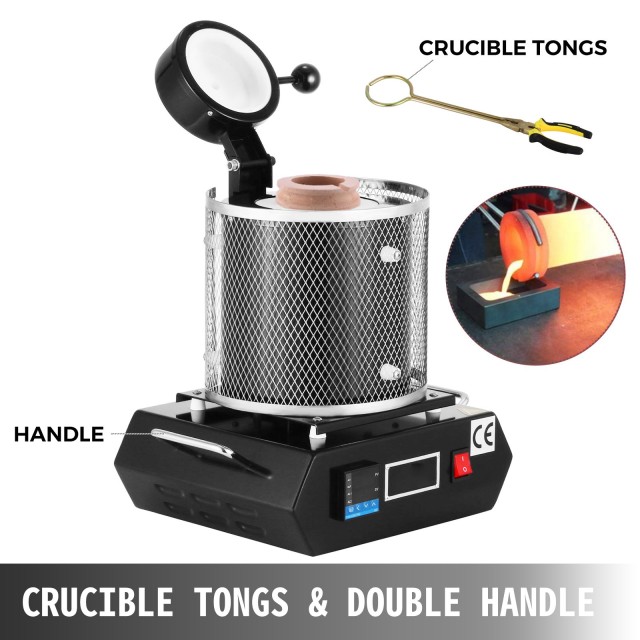 VEVOR Κλίβανος Τήξης Χρυσού 1350W, Μέγ. Θερμοκρασία 1150℃, Εσωτ. Δι...