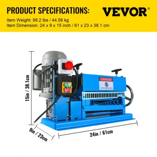 Αυτόματη Μηχανή Απογύμνωσης Καλωδίων VEVOR 1.5-38MM 370W  HXSMS-038...