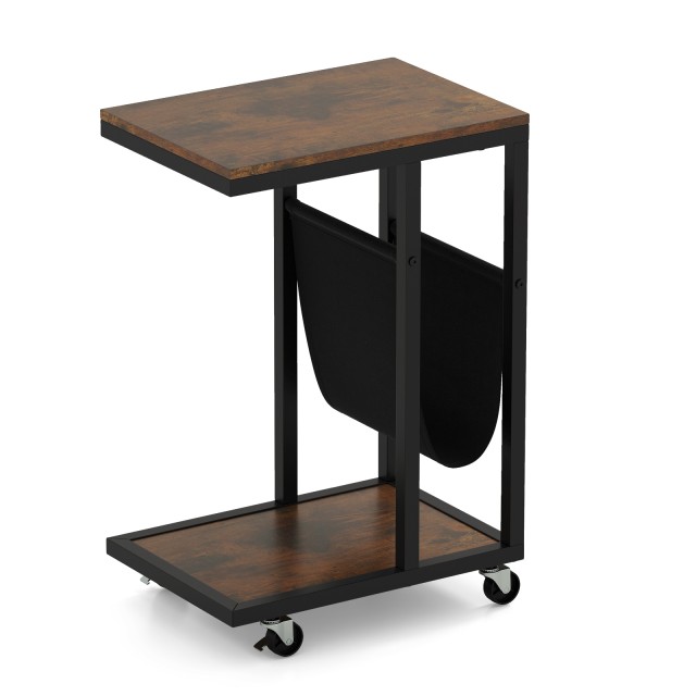 Τραπεζάκι Σαλονιού με Ρόδες και Μεταλλική Βάση 40 x 28 x 59 cm Σκού... Τραπεζάκι Σαλονιού με Ρόδες και Μεταλλική Βάση 40 x 28 x 59 cm Σκού...