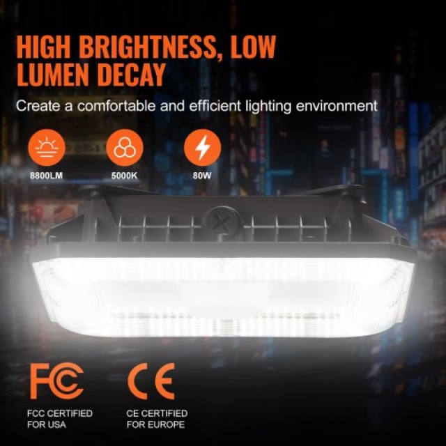 VEVOR Σετ 4 LED Φώτα Οροφής 80W 8800LM 5000K Εξωτερικού Χώρου  TPDDS80W4JT0CK09FV7