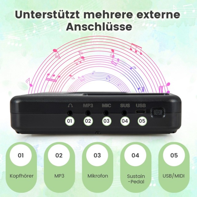 Costway  Φορητό Ψηφιακό Πιάνο 88 Πλήκτρων με Bluetooth & MIDI Υποστ...