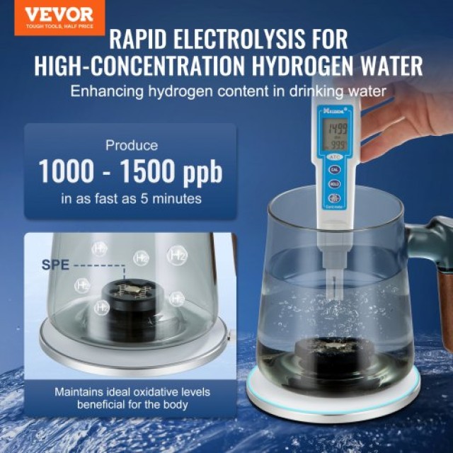Κύπελλο Υδρογόνου VEVOR, 400 ml, Φορητή Γεννήτρια Υδρογόνου με Ασύρματη Φόρτιση  QSHFQSPGSYBLY5TD2V9