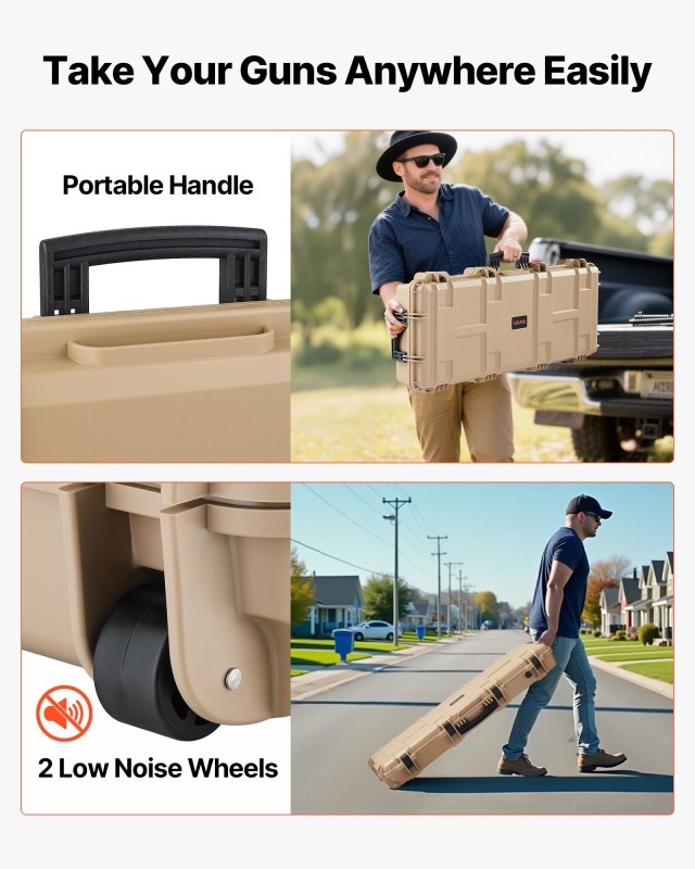 VEVOR Αδιάβροχη & Ανθεκτική Σκόνης Θήκη Όπλου με Προεγκοπή Αφρού, 1...