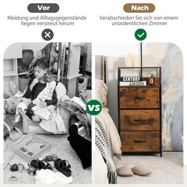 Costway Ελεύθερη ντουλάπα αποθήκευσης με 3 συρτάρια και ράφι 45 x 3... Costway Ελεύθερη ντουλάπα αποθήκευσης με 3 συρτάρια και ράφι 45 x 3...