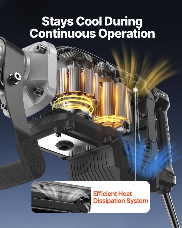 VEVOR 3000W Ηλεκτρικό Σφυρί Κατεδάφισης, 1700 BPM, 672 x 237 x 131 ...