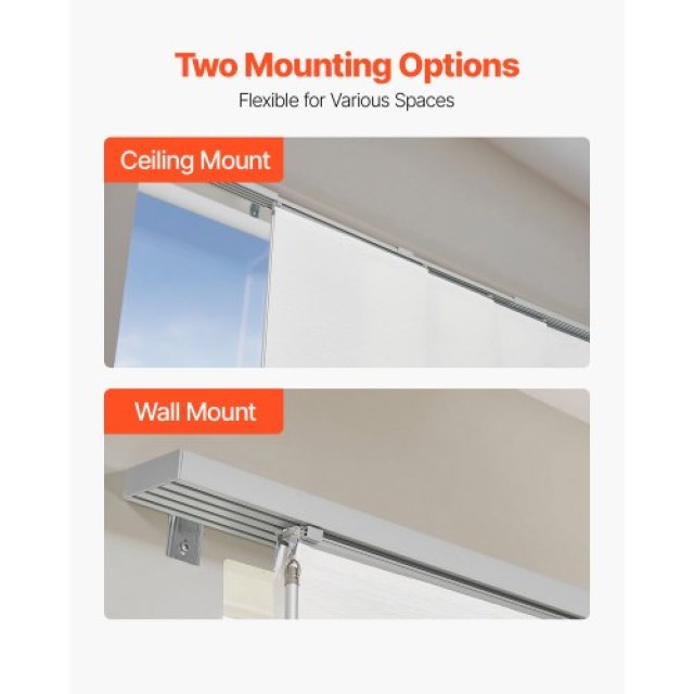VEVOR Επεκτάσιμο Κουρτινόξυλο Panel 116-218 cm Λευκό (Κόβεται) MBGD...