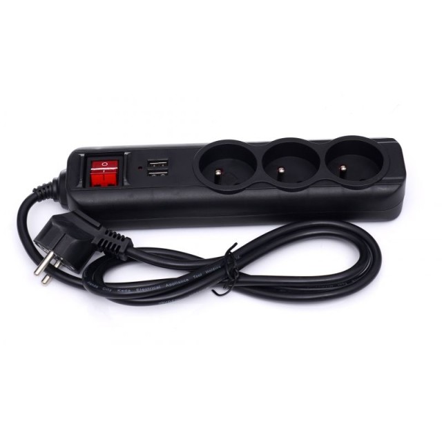 Πολύπριζο με 3 Υποδοχές & 2 Θύρες USB – 3m με Διακόπτη KD-4032 Kraf... Πολύπριζο με 3 Υποδοχές & 2 Θύρες USB – 3m με Διακόπτη KD-4032 Kraf...