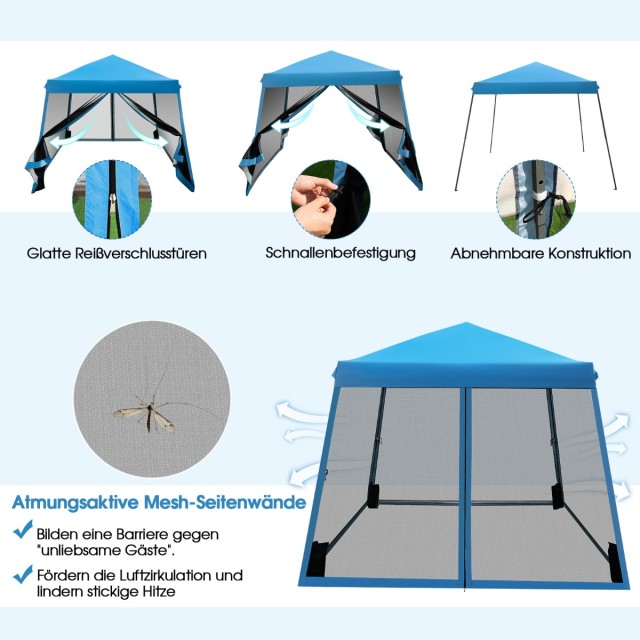 Costway Μπλε Σκηνή Πάρτι 3x3m με Λυγισμένα Πόδια NP10301BL