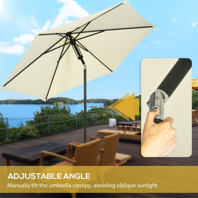 Outsunny Garden Parasol από πολυεστέρα και μέταλλο με ανακλινόμενο ...