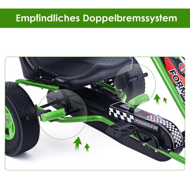 Costway Παιδικό Ποδήλατο Go-Kart με Ρυθμιζόμενο Κάθισμα και Χειρόφρ...