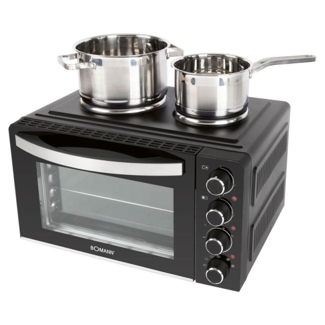 Ηλεκτρικό Φουρνάκι 28L 3100W με 2 Εστίες Μαγειρέματος KK6059CB Bomann