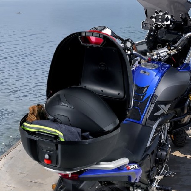 VEVOR 38L Μοτοσυκλετιστικό Κουτί Αποθήκευσης Ουράς με Αντανακλαστικ...
