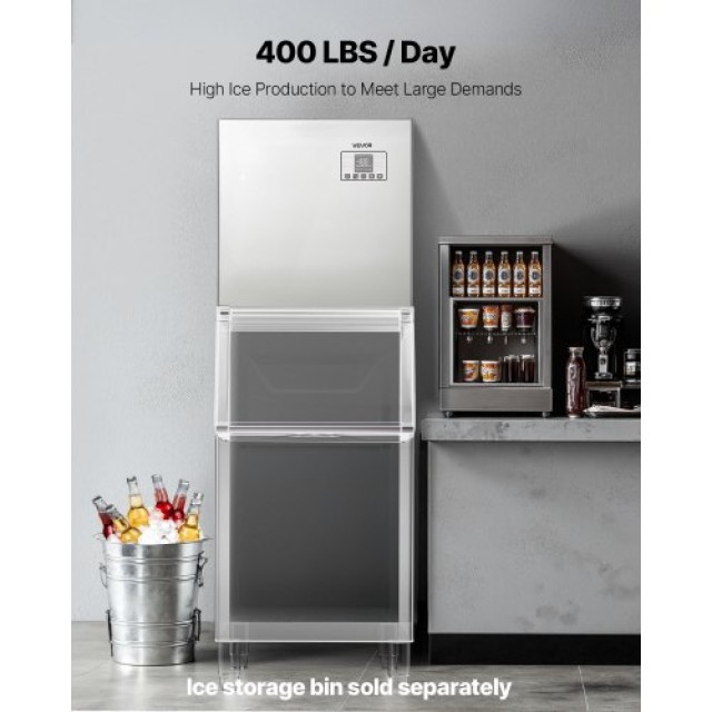 VEVOR Κεφαλή Μηχανής Παραγωγής Πάγου 181 kg/Ημέρα από Ανοξείδωτο Ατ...