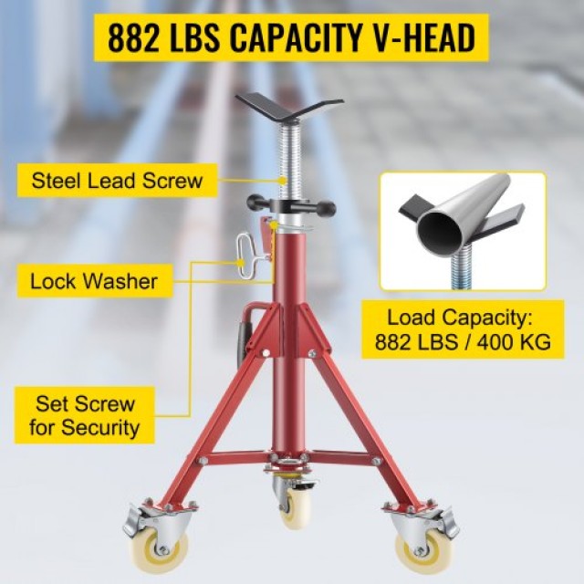VEVOR Ρυθμιζόμενη Βάση Σωλήνων με Ρόδες 28-52, 882 LB, Αναδιπλούμεν...