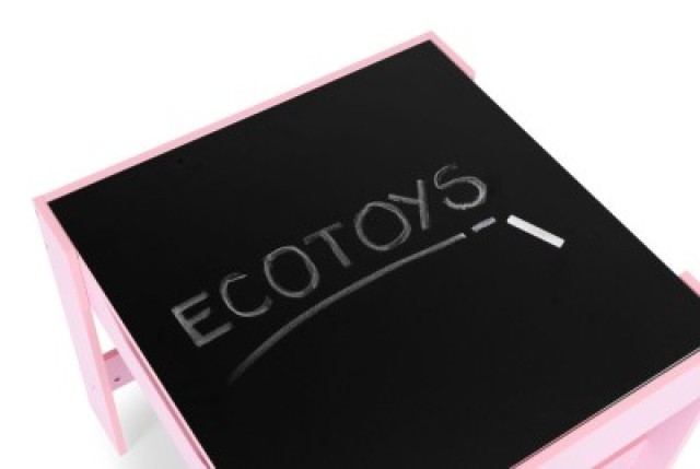 ECOTOYS Σετ επίπλων για παιδιά τραπεζάκι + 2 καρέκλες με πίνακα κιμ...