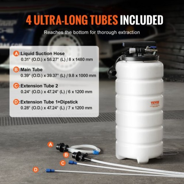 VEVOR Εξαγωγέας Υγρών 15L, Πνευματικός/Χειροκίνητος Αλλαγής Λαδιού για Αυτοκίνητα  SDCYQ15LQD20CAED3V0