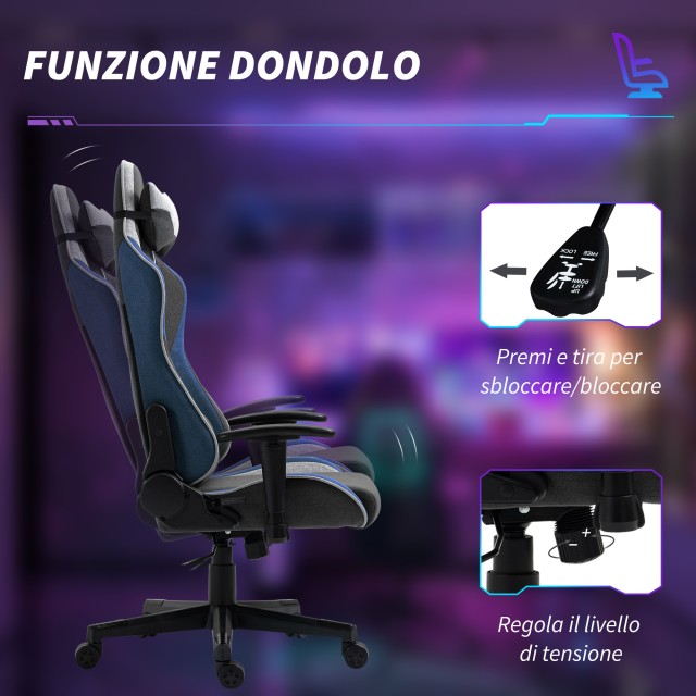 Vinsetto  Καρέκλα Gaming με ανάκλιση 150° και λειτουργία κουνήματος...