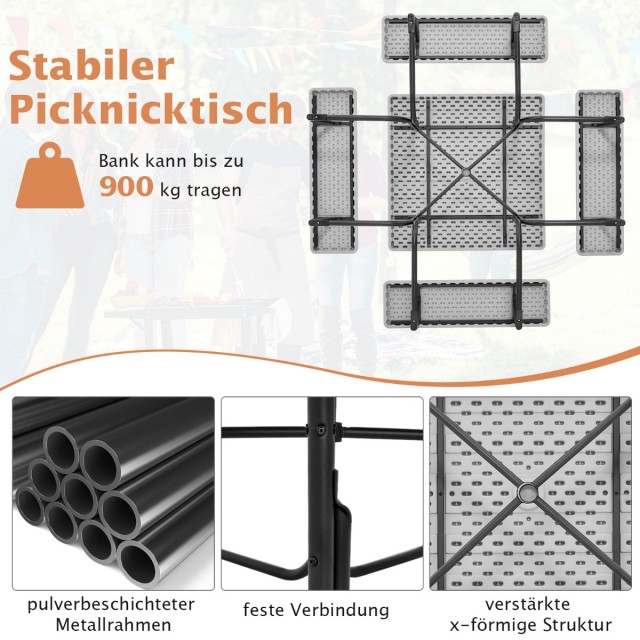 Costway Σετ Πικνίκ 8 Ατόμων με Μεταλλικό Σκελετό και Αδιάβροχη Επιφ... Costway Σετ Πικνίκ 8 Ατόμων με Μεταλλικό Σκελετό και Αδιάβροχη Επιφ...