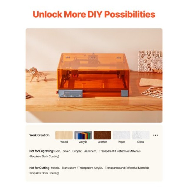 VEVOR Μηχάνημα Λέιζερ Χάραξης 20W με Περίβλημα, 7000 mm/min, 300 x ...