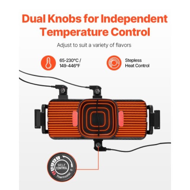 VEVOR Ηλεκτρικό BBQ 2-σε-1 με Αποσπώμενη Κατσαρόλα 2300W ZFXDHG12YC...