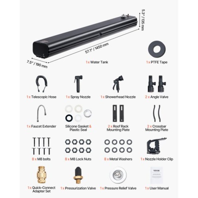 VEVOR  7 Γαλ Δεξαμενή Νερού Οροφής με Προστασία από Πιτσίλισμα  CDJ...