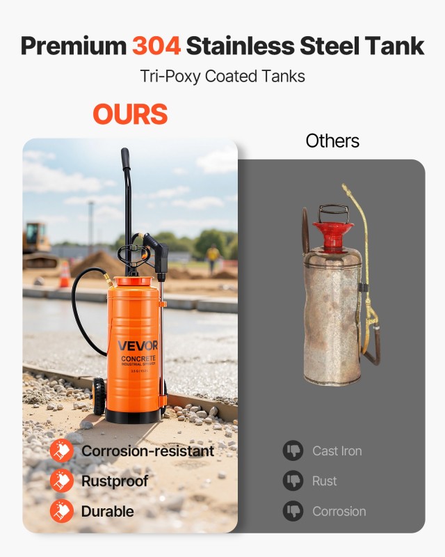 VEVOR Φορητός Ψεκαστήρας με Τροχούς, Χωρητικότητα 3.5 Γαλόνια/14 Λί...